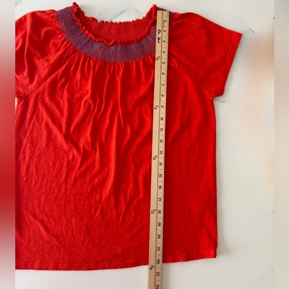 J. Crew Burnt Orange Smocked Blouse, size XS - Picture 6 of 6